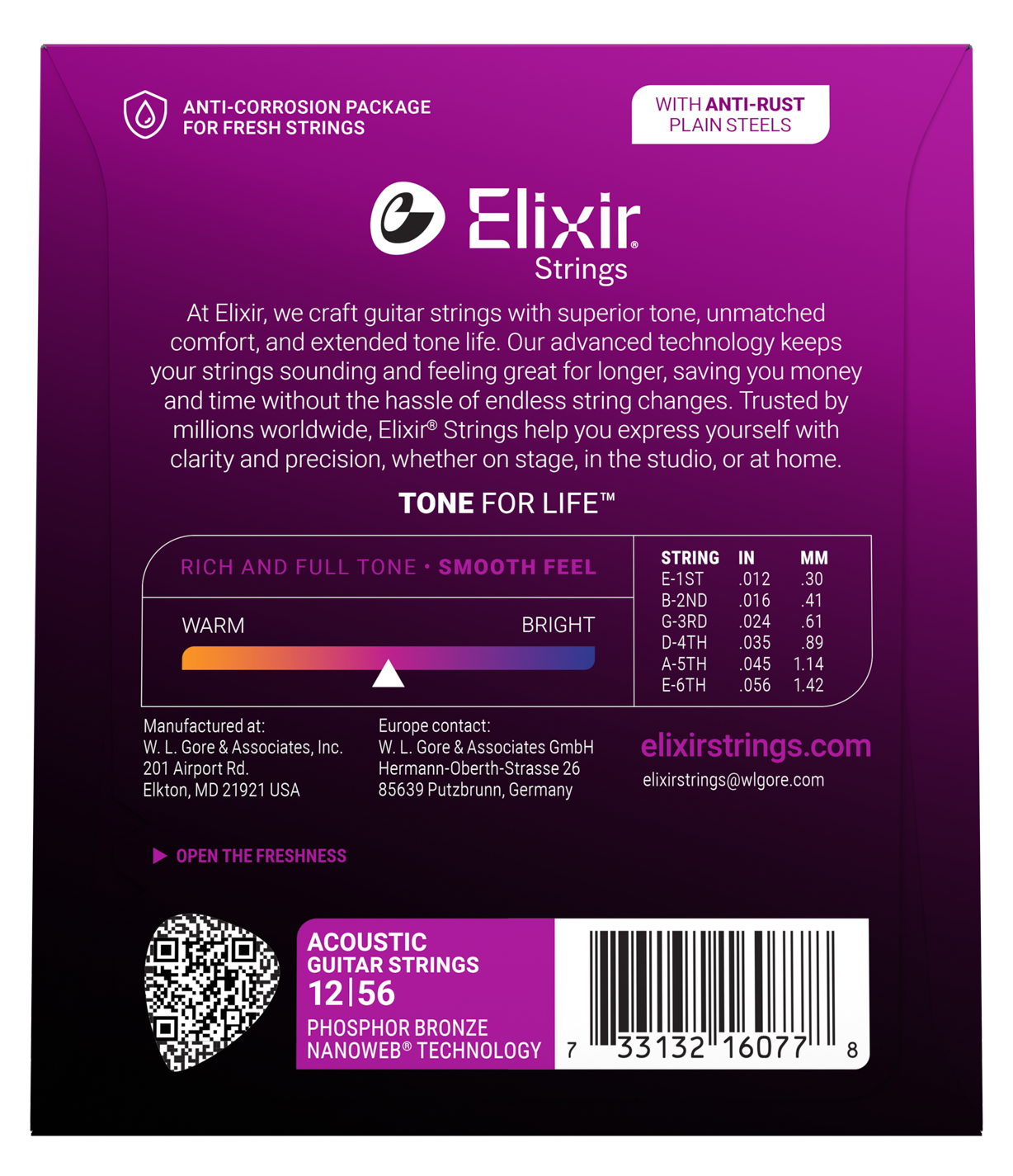 16077 Nanoweb Acoustic Phosphor Bronze 12-56